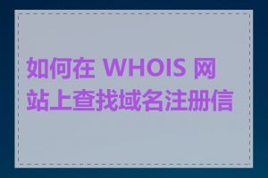 如何在 WHOIS 网站上查找域名注册信息