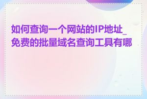 如何查询一个网站的IP地址_免费的批量域名查询工具有哪些