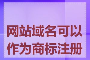 网站域名可以作为商标注册吗