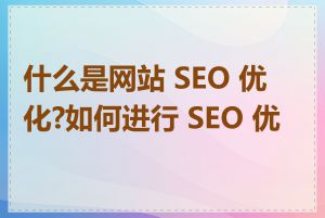 什么是网站 SEO 优化?如何进行 SEO 优化