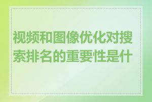 视频和图像优化对搜索排名的重要性是什么