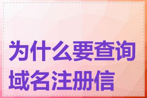 为什么要查询域名注册信息