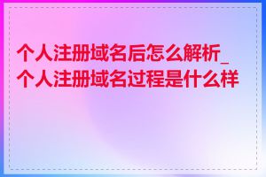 个人注册域名后怎么解析_个人注册域名过程是什么样的