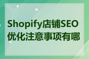 Shopify店铺SEO优化注意事项有哪些