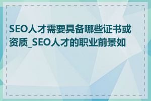 SEO人才需要具备哪些证书或资质_SEO人才的职业前景如何