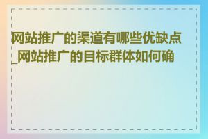 网站推广的渠道有哪些优缺点_网站推广的目标群体如何确定