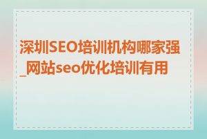 深圳SEO培训机构哪家强_网站seo优化培训有用吗