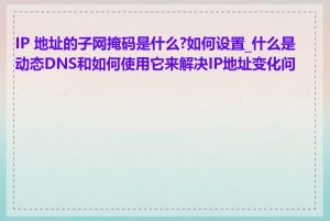 IP 地址的子网掩码是什么?如何设置_什么是动态DNS和如何使用它来解决IP地址变化问题