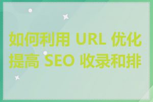 如何利用 URL 优化提高 SEO 收录和排名