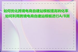 如何优化跨境电商自建站模板提高转化率_如何利用跨境电商自建站模板进行A/B测试