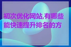 初次优化网站,有哪些能快速提升排名的方法