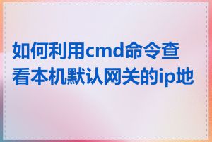 如何利用cmd命令查看本机默认网关的ip地址