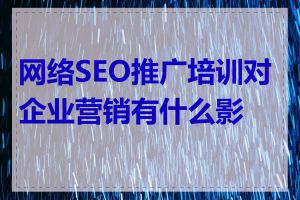 网络SEO推广培训对企业营销有什么影响