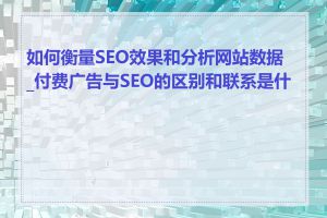 如何衡量SEO效果和分析网站数据_付费广告与SEO的区别和联系是什么