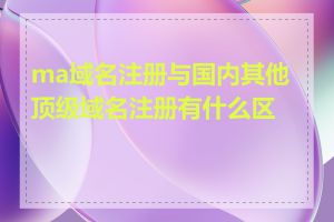 ma域名注册与国内其他顶级域名注册有什么区别