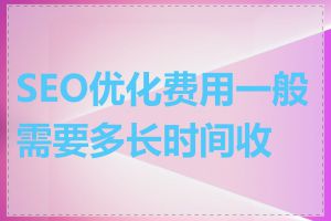 SEO优化费用一般需要多长时间收回