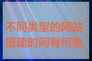 不同类型的网站搭建时间有何差异