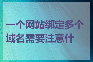 一个网站绑定多个域名需要注意什么