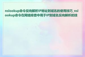 nslookup命令反向解析IP地址到域名的使用技巧_nslookup命令在网络排查中用于IP到域名反向解析的技巧