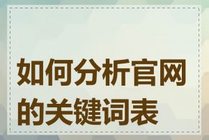 如何分析官网的关键词表现