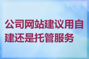 公司网站建议用自建还是托管服务器