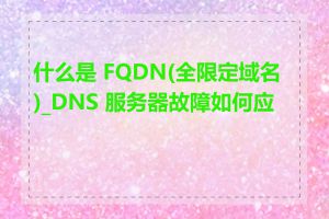 什么是 FQDN(全限定域名)_DNS 服务器故障如何应对