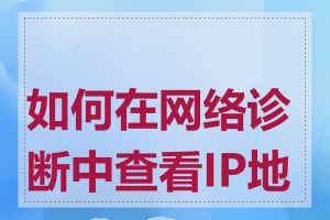 如何在网络诊断中查看IP地址