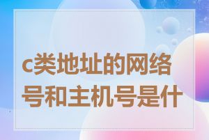 c类地址的网络号和主机号是什么