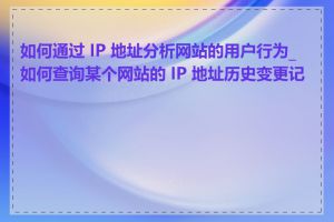 如何通过 IP 地址分析网站的用户行为_如何查询某个网站的 IP 地址历史变更记录