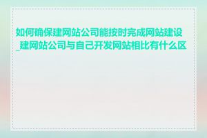 如何确保建网站公司能按时完成网站建设_建网站公司与自己开发网站相比有什么区别