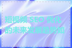 短视频 SEO 优化的未来发展趋势如何