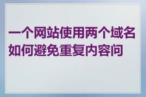 一个网站使用两个域名如何避免重复内容问题