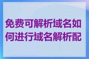 免费可解析域名如何进行域名解析配置