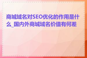 商城域名对SEO优化的作用是什么_国内外商城域名价值有何差异