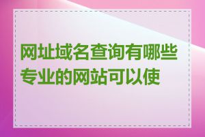 网址域名查询有哪些专业的网站可以使用