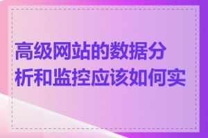 高级网站的数据分析和监控应该如何实施