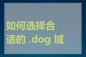 如何选择合适的 .dog 域名