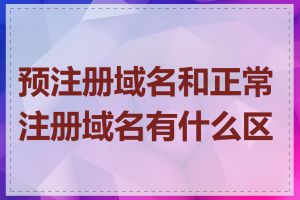 预注册域名和正常注册域名有什么区别