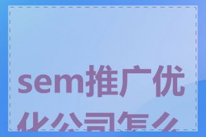 sem推广优化公司怎么样