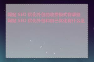 网站 SEO 优化外包的收费模式有哪些_网站 SEO 优化外包和自己优化有什么区别