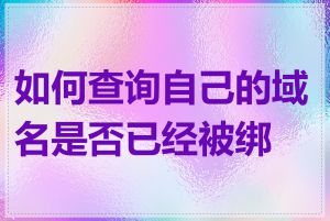 如何查询自己的域名是否已经被绑定