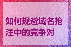 如何规避域名抢注中的竞争对手