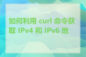 如何利用 curl 命令获取 IPv4 和 IPv6 地址