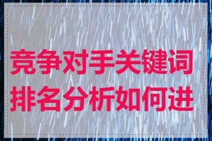 竞争对手关键词排名分析如何进行