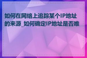 如何在网络上追踪某个IP地址的来源_如何确定IP地址是否唯一