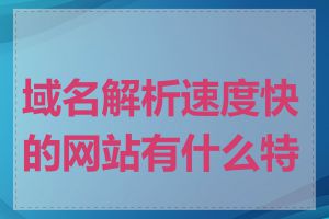 域名解析速度快的网站有什么特点