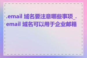 .email 域名要注意哪些事项_.email 域名可以用于企业邮箱吗