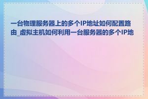 一台物理服务器上的多个IP地址如何配置路由_虚拟主机如何利用一台服务器的多个IP地址