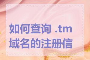 如何查询 .tm 域名的注册信息