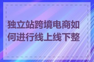 独立站跨境电商如何进行线上线下整合